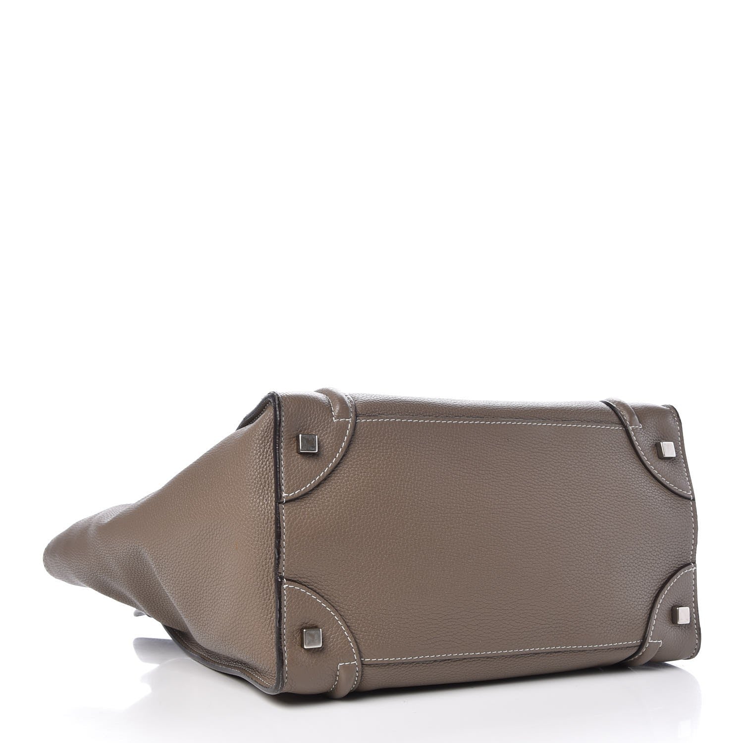 Celine Drummed Calfskin Mini Luggage Souris 4 of 8