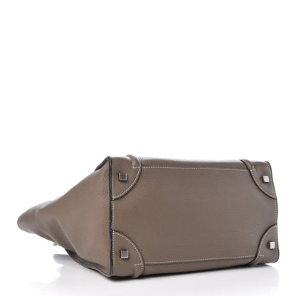 Celine Drummed Calfskin Mini Luggage Souris 4 of 8