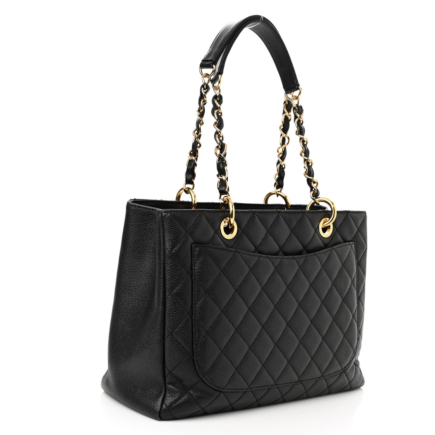 Caviar Quilted Grand Shopping Tote GST Black