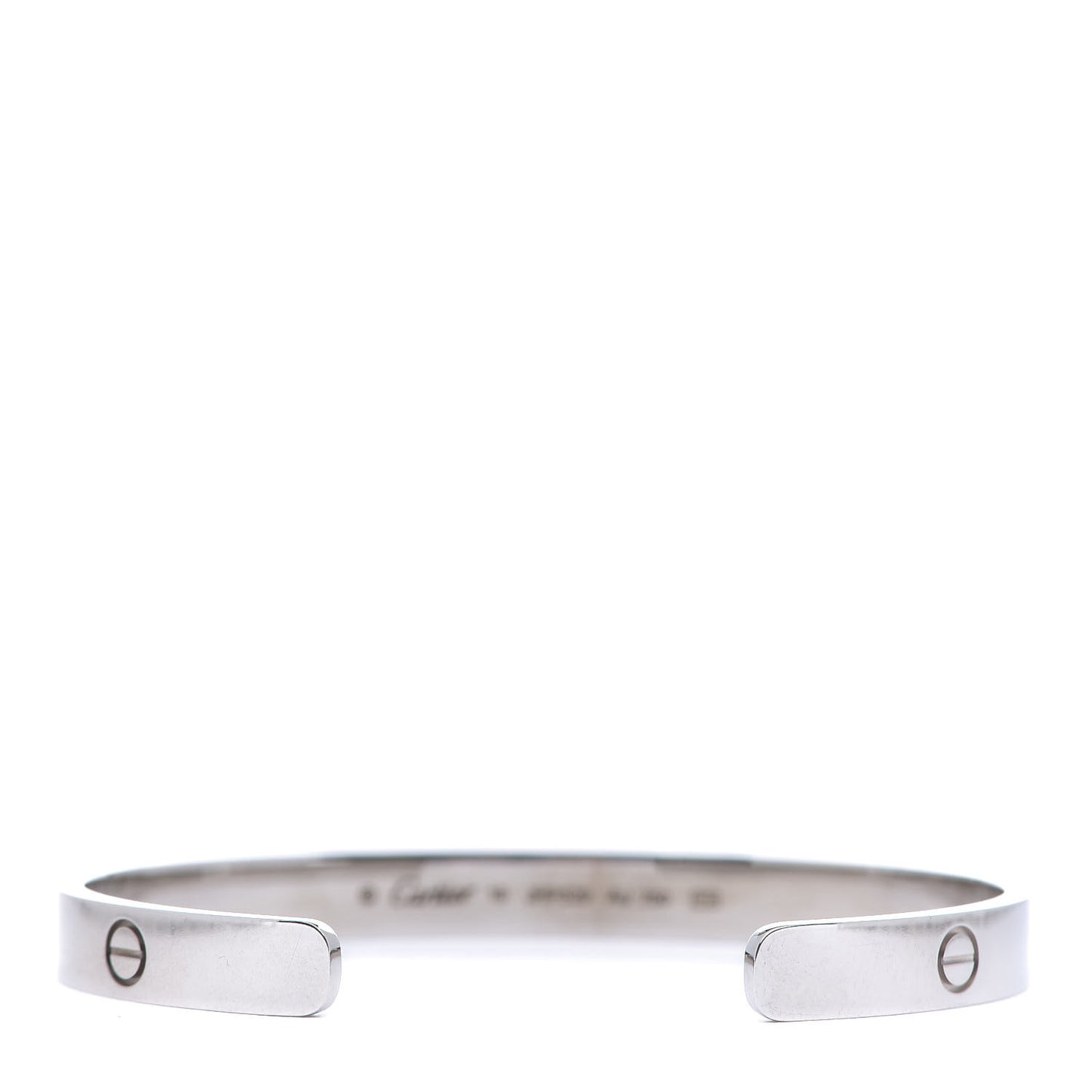 18K White Gold LOVE Cuff Bracelet 19