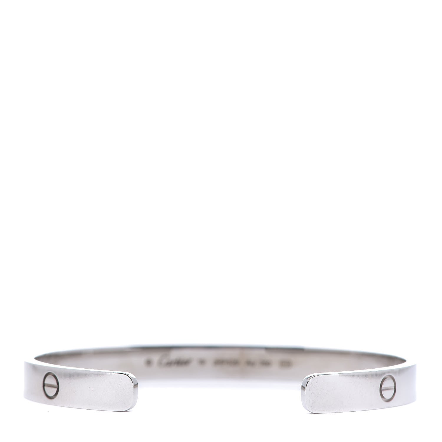 Cartier 18K White Gold LOVE Cuff Bracelet 19 2 of 4