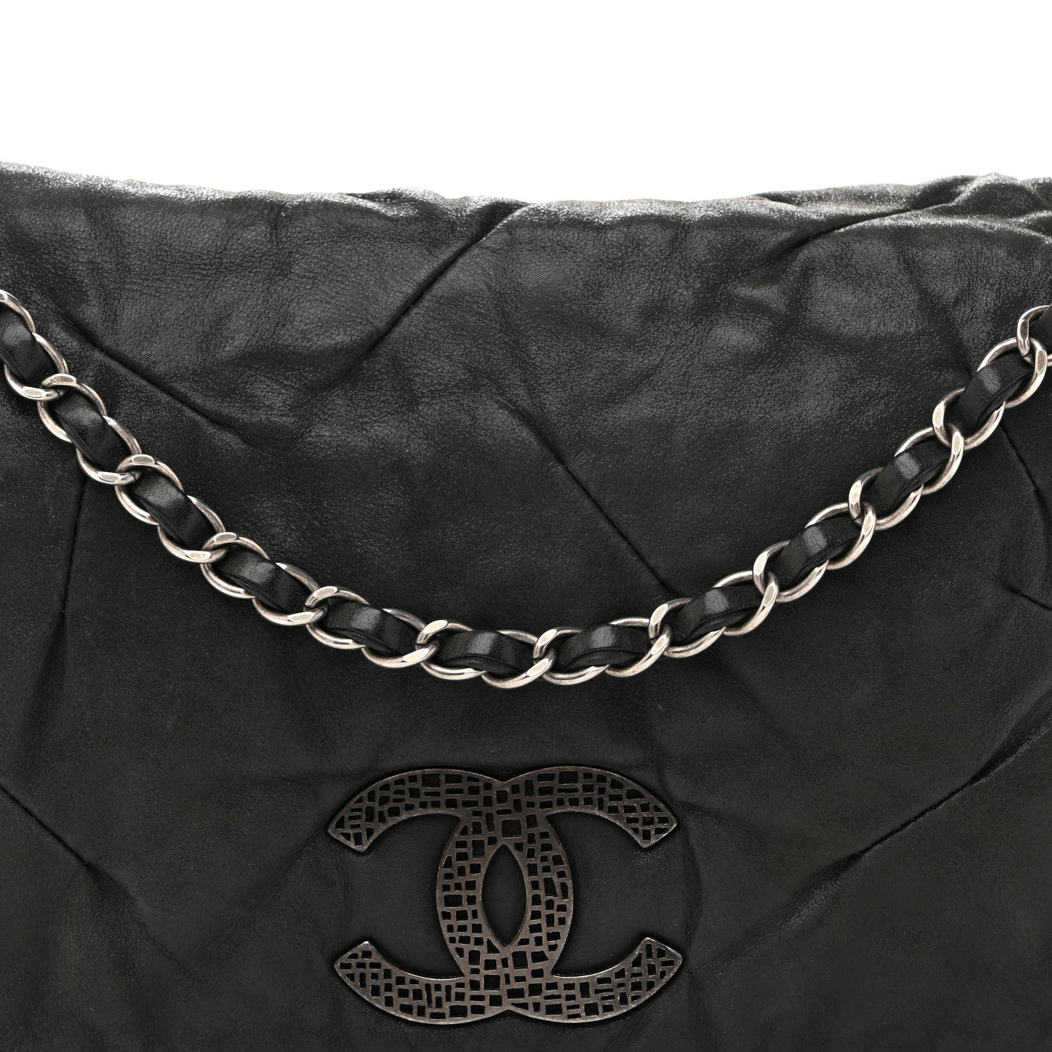 Chanel Iridescent Calfskin Glint Accordion Flap Black 8 of 13