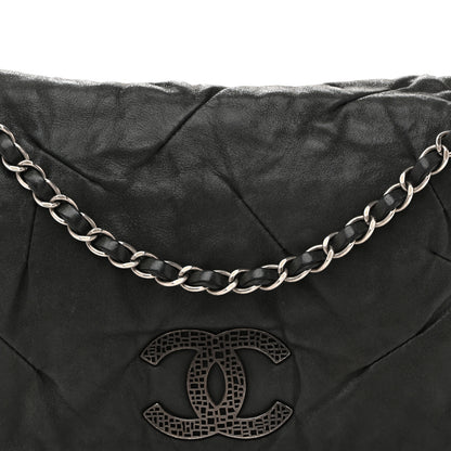 Chanel Iridescent Calfskin Glint Accordion Flap Black 8 of 13