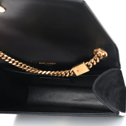 Saint Laurent Suede Embroidered Small Monogram Kate Satchel Black 4 of 9