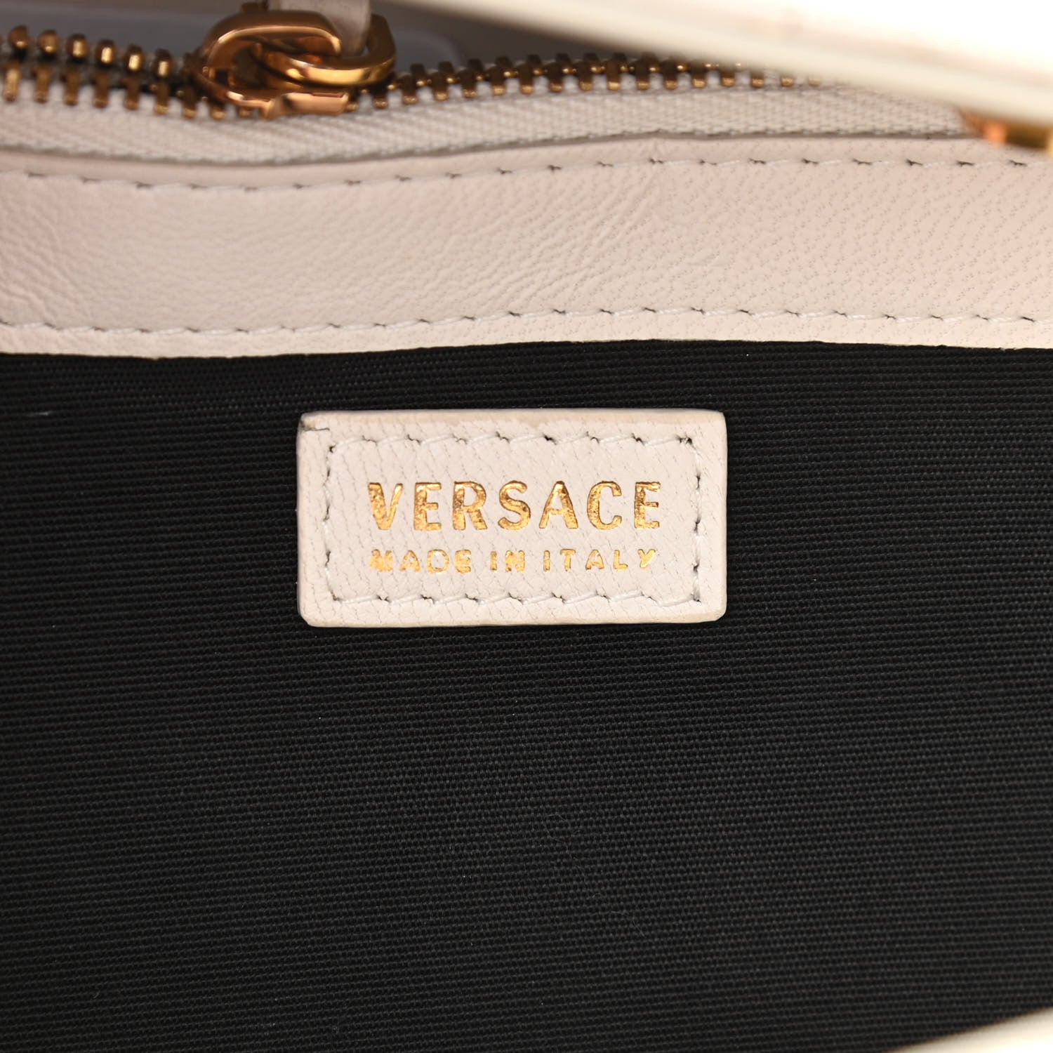 Versace Calfskin Icon Quilted Wallet On Chain Crossbody White 6 of 10