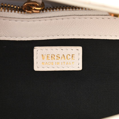 Versace Calfskin Icon Quilted Wallet On Chain Crossbody White 6 of 10