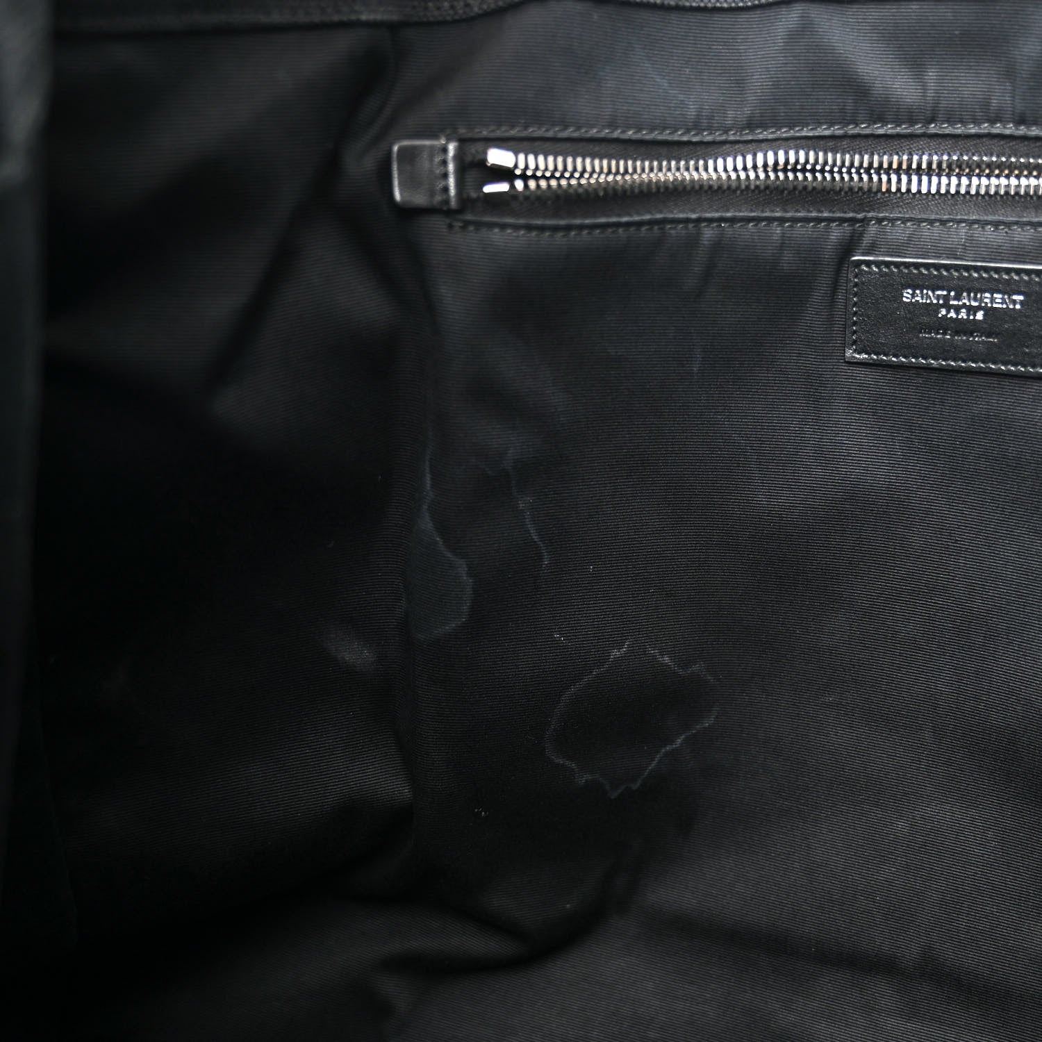 Saint Laurent Raffia Linen Calfskin Rive Gauche Tote Black 11 of 12