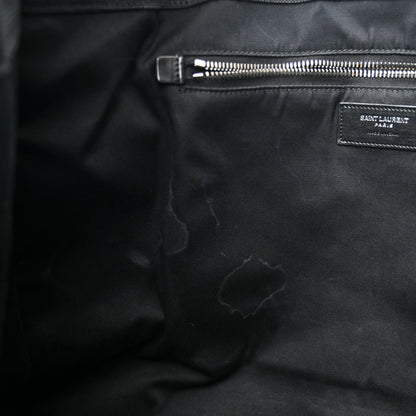 Saint Laurent Raffia Linen Calfskin Rive Gauche Tote Black 11 of 12