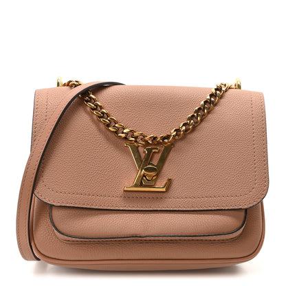 Louis Vuitton Grained Calfskin Lockme Chain Bag PM Rose Silk 1 of 9
