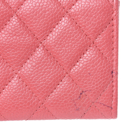 Chanel Metallic Caviar Quilted Flap Card Holder Pink 10 of 11