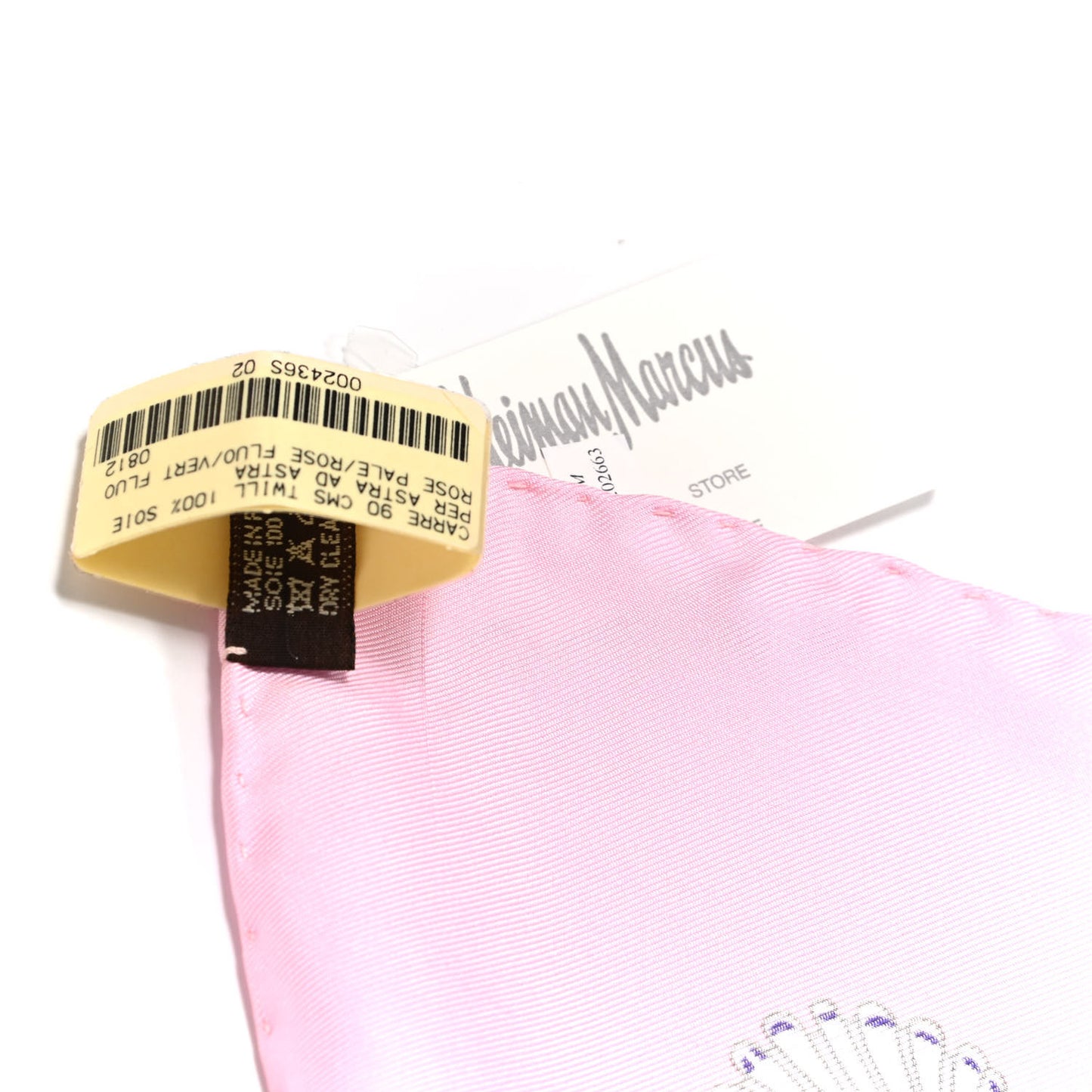 Silk Per Astra Ad Astra Scarf 90 Rose Pale Rose Fluo Vert Fluo