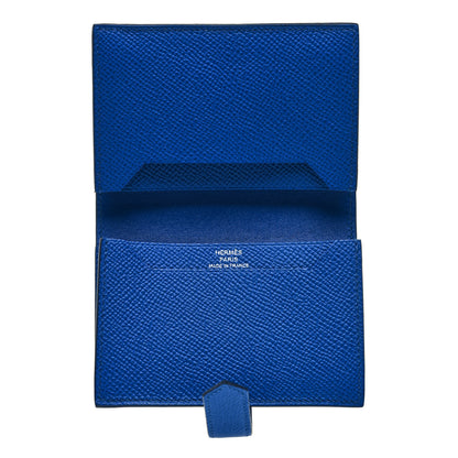 Hermes Epsom Bearn Card Holder Wallet Bleu De France 5 of 8