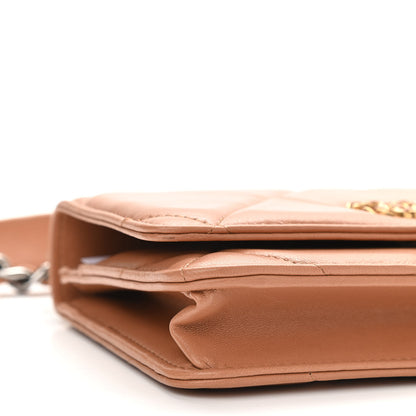 Chanel Lambskin Quilted Chanel 19 Wallet On Chain WOC Brown 9 of 11