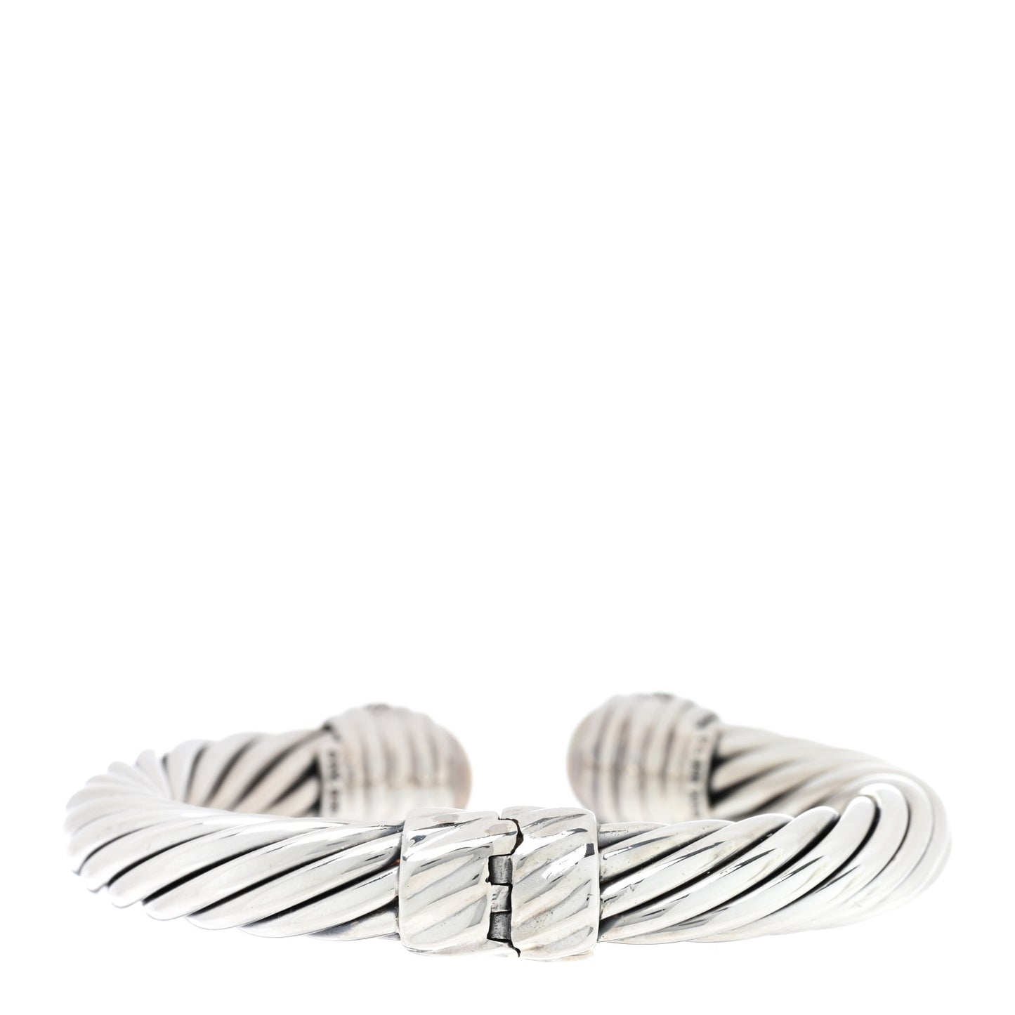 DAVID YURMAN Sterling Silver Pearl Diamond 10mm Cable Classics Hinged Bracelet