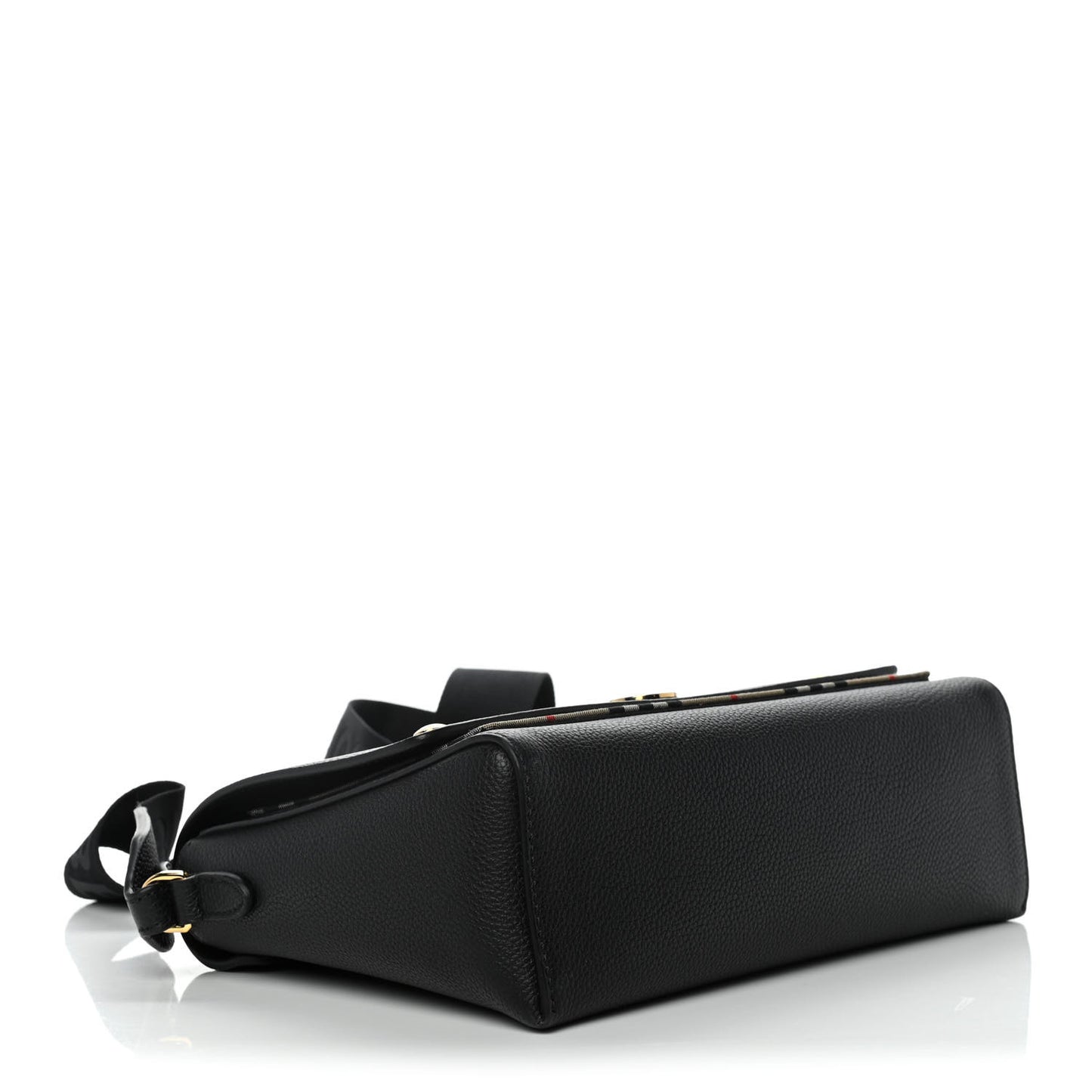 Grainy Calfskin Vintage Check Note Crossbody Bag Black