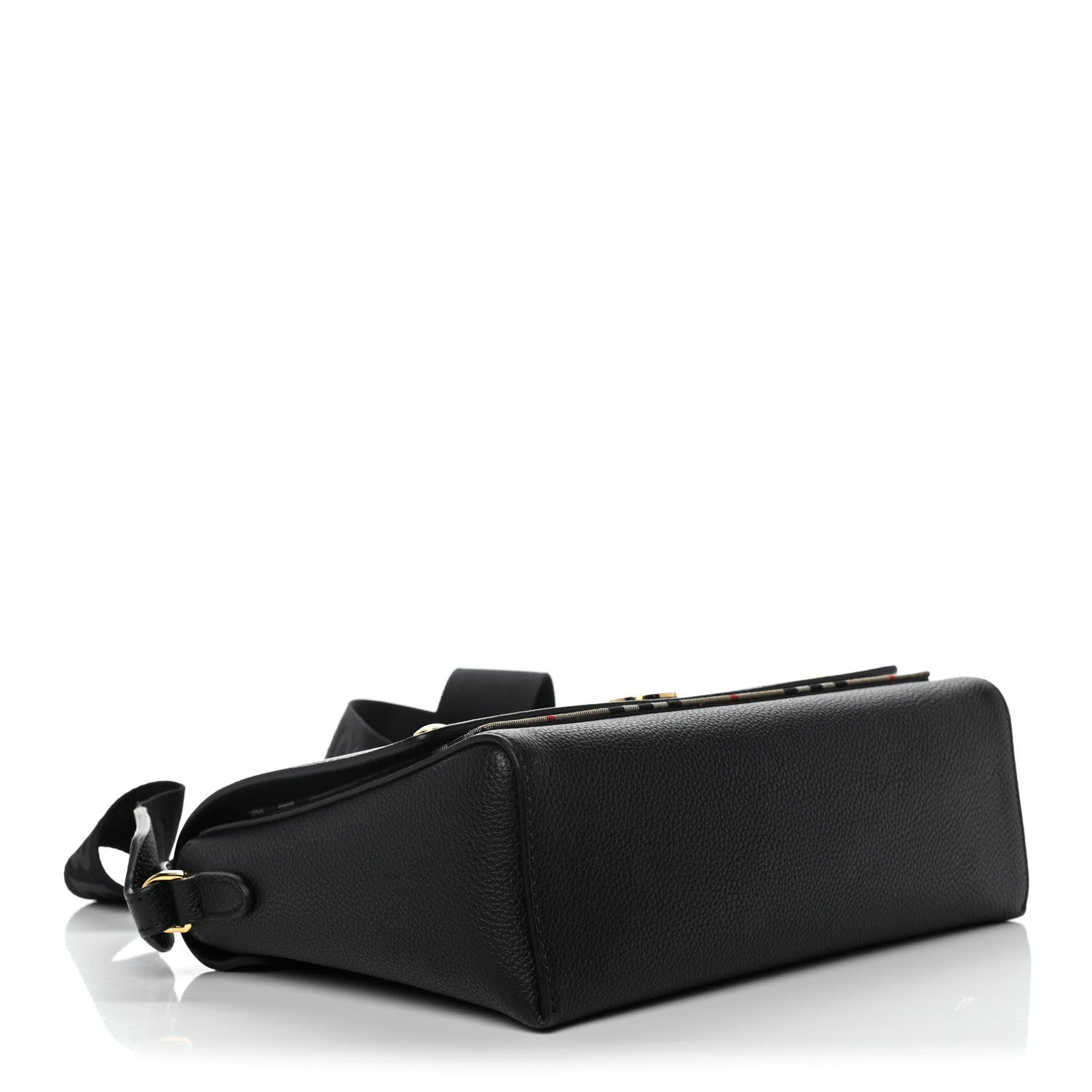Burberry Grainy Calfskin Vintage Check Note Crossbody Bag Black 4 of 13