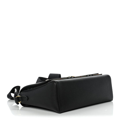 Burberry Grainy Calfskin Vintage Check Note Crossbody Bag Black 4 of 13