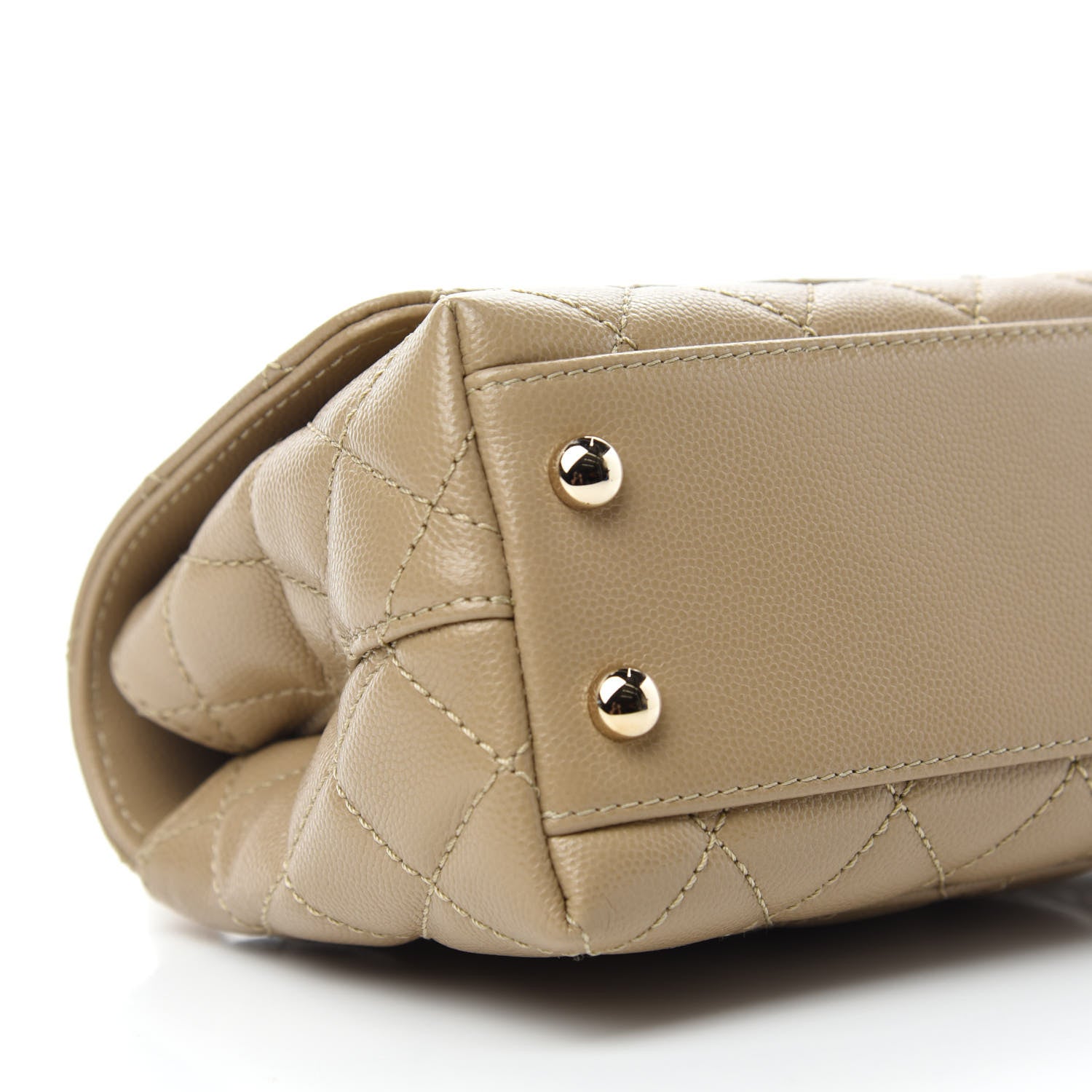 Chanel Caviar Lizard Embossed Quilted Extra Mini Coco Handle Flap Dark Beige 6 of 11