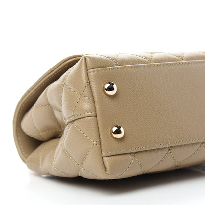 Chanel Caviar Lizard Embossed Quilted Extra Mini Coco Handle Flap Dark Beige 6 of 11