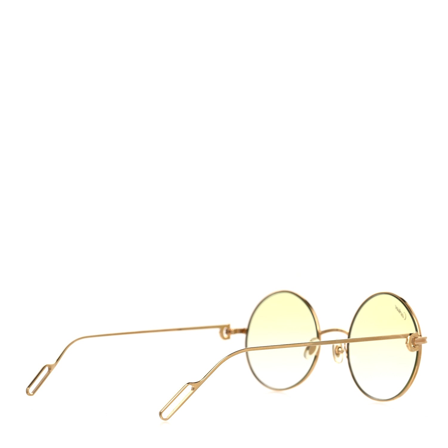 Cartier Premiere De Cartier Round Sunglasses Yellow Gold 4 of 8