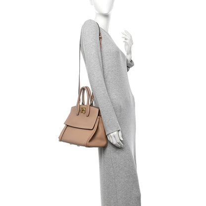 Salvatore Ferragamo Calfskin Medium Studio Bag Almond 2 of 10