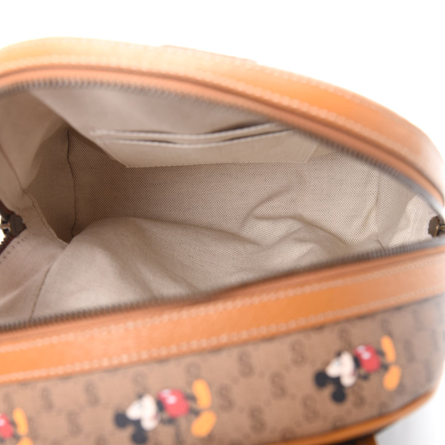 Gucci X DISNEY Mini Vintage GG Supreme Monogram Mickey Mouse Small Dome Backpack Beige Vintage Sun Oil 4 of 10