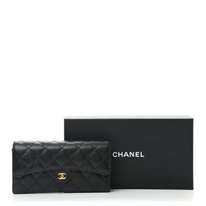 Chanel Caviar Quilted Large Gusset Flap Wallet Black 9 of 9