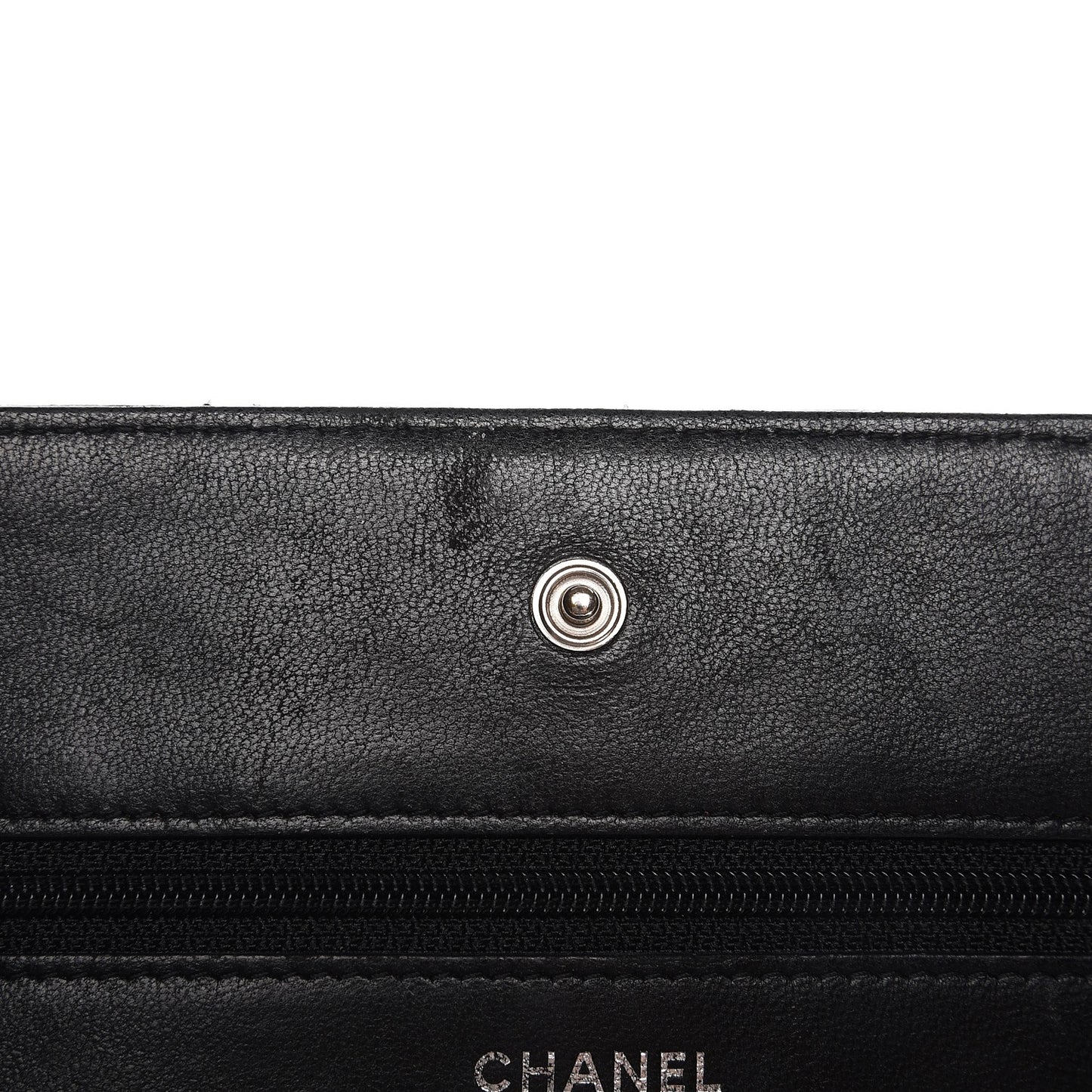 Lambskin Quilted Wallet On Chain WOC Black