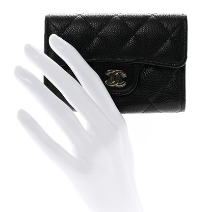 Chanel Caviar Quilted Classic 4 Key Holder Wallet Black 2 of 9