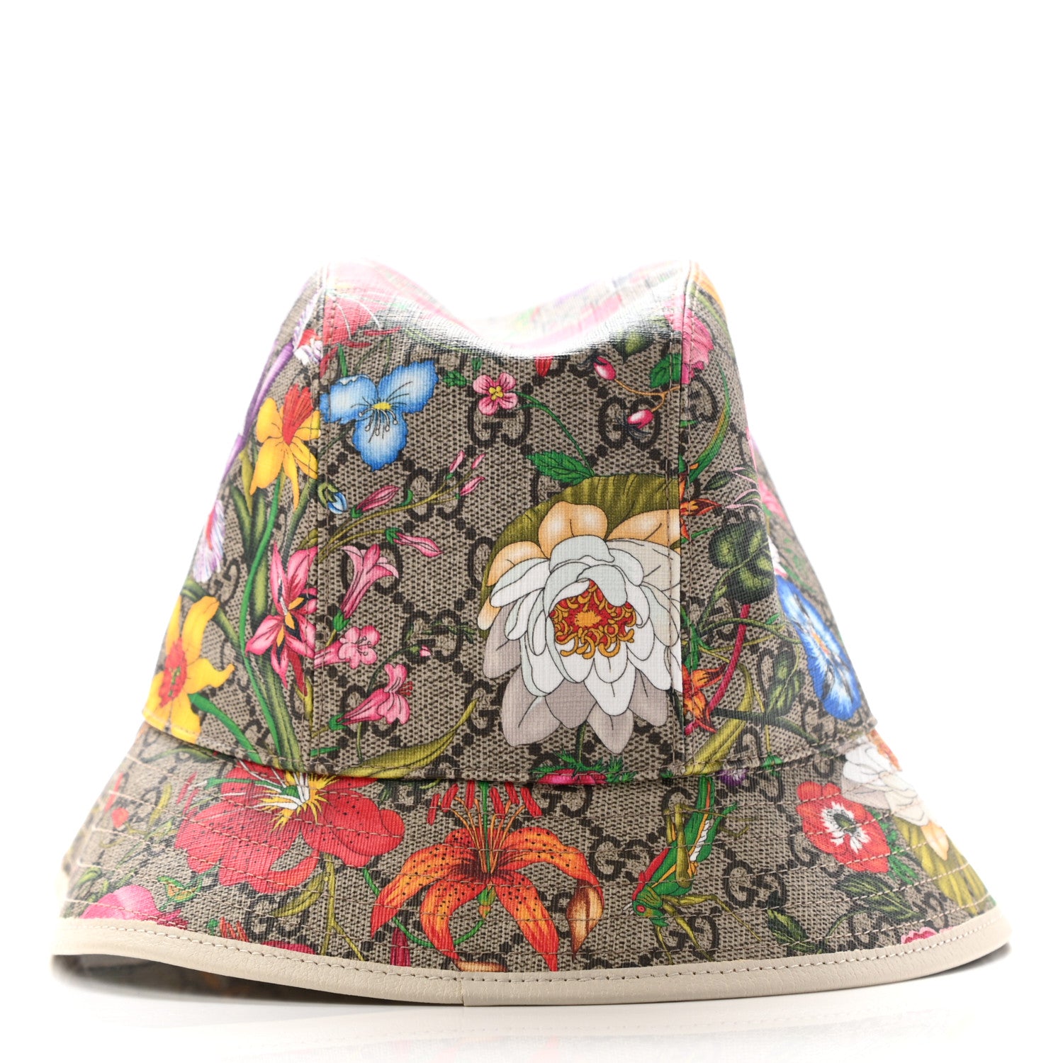 Gucci GG Supreme Monogram Flora Fedora Hat M White 3 of 10