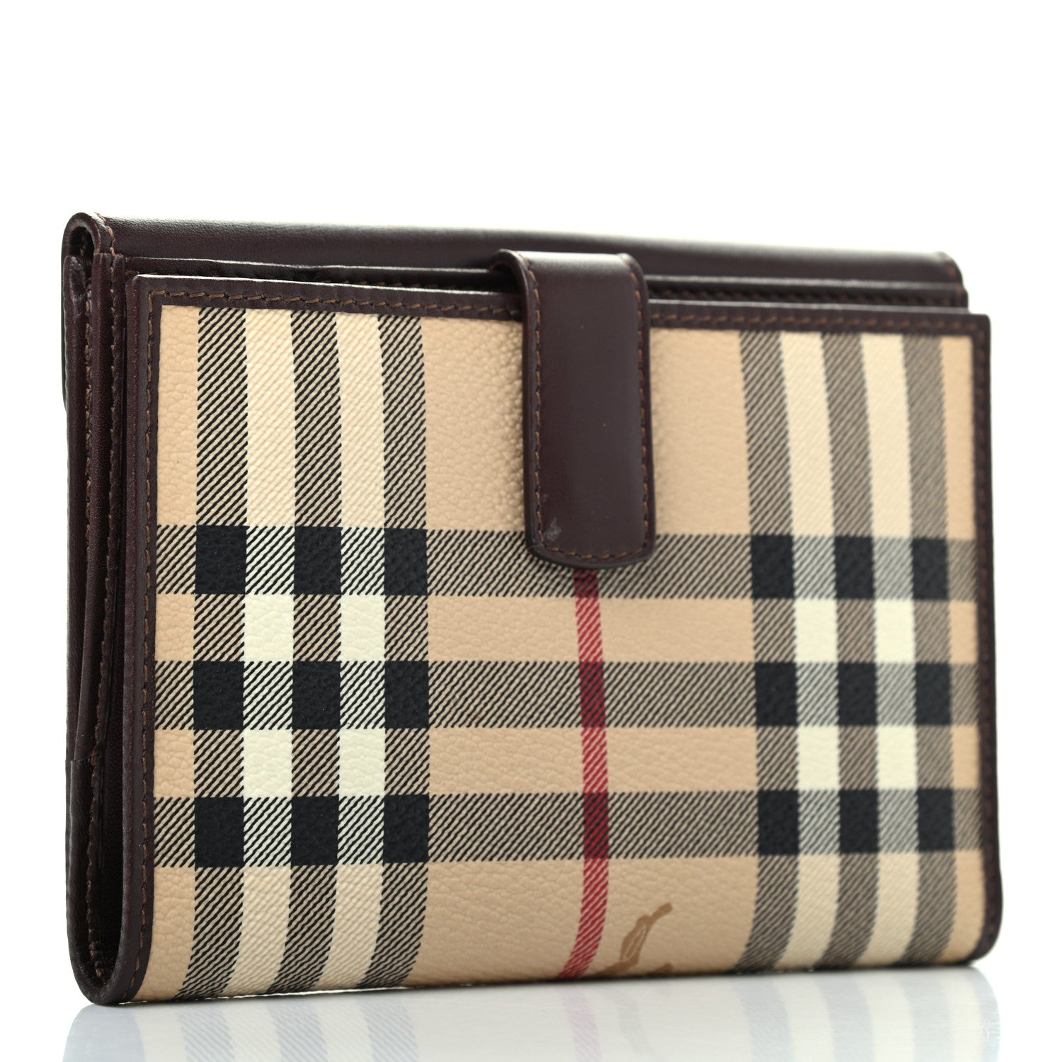 Burberry Haymarket Wallet Chocolate 2 of 6