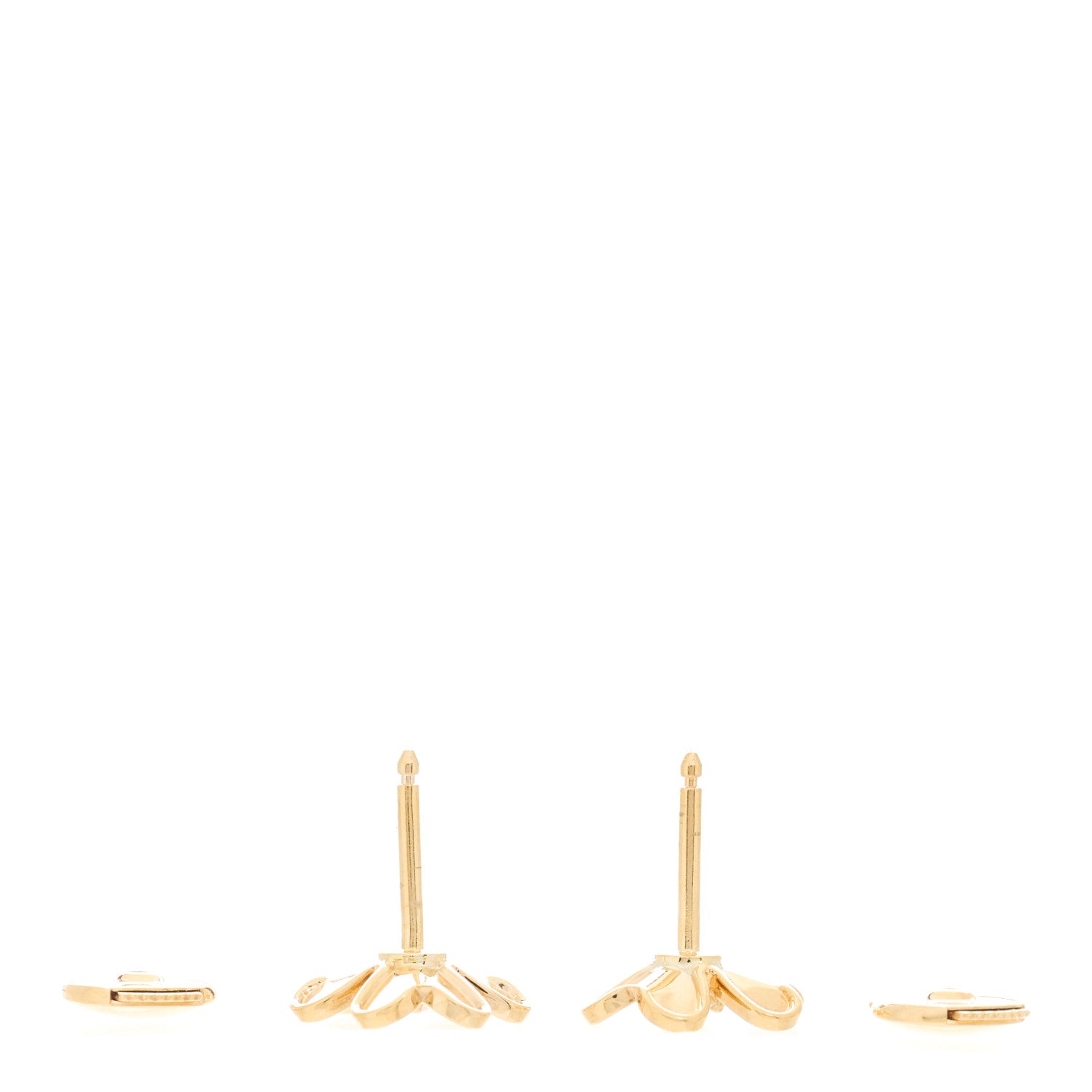 Van Cleef & Arpels 18K Yellow Gold Diamond Mini Frivole Earrings 3 of 4