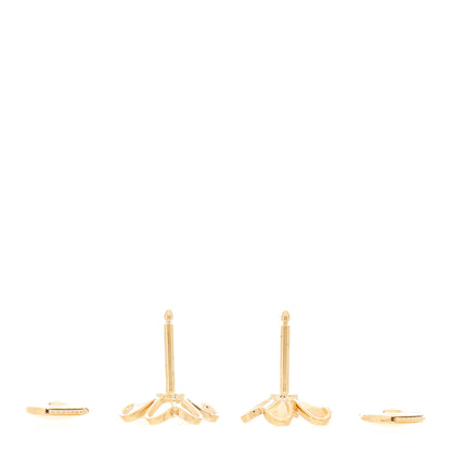 Van Cleef & Arpels 18K Yellow Gold Diamond Mini Frivole Earrings 3 of 4