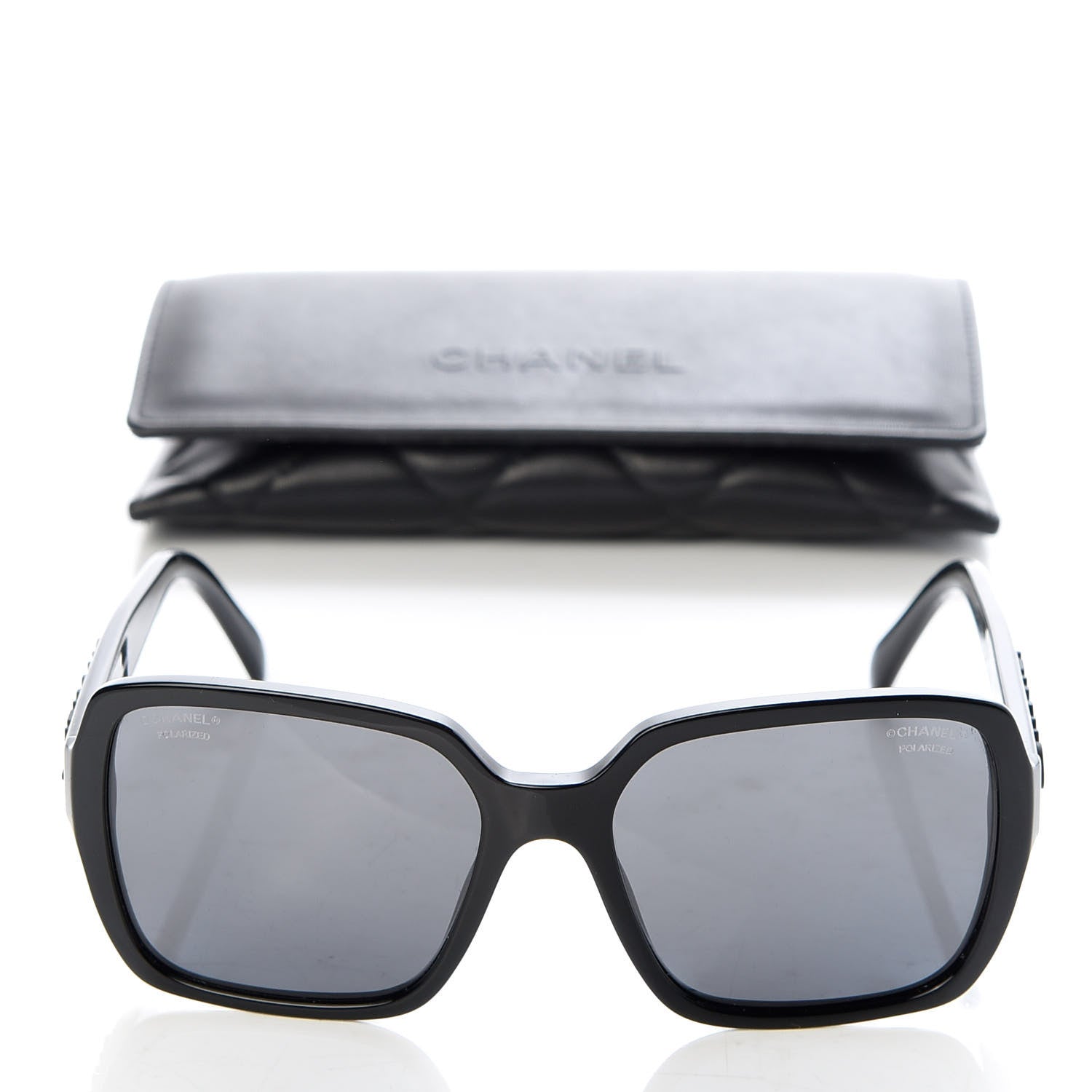 Chanel Acetate Polarized Square Sunglasses 5408 Black 8 of 8