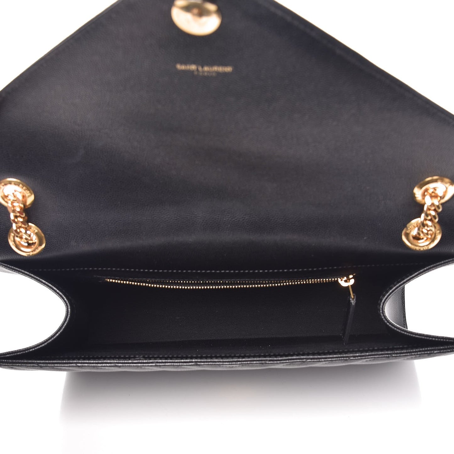 Grain De Poudre Matelasse Chevron Large Monogram Satchel Black