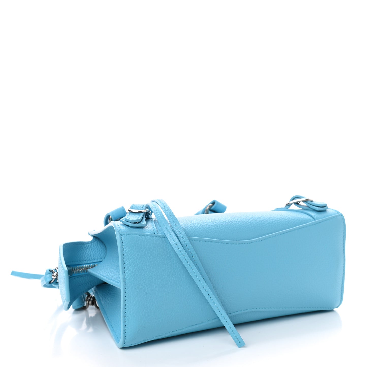 Grained Calfskin Neo Classic Silver Hardware Mini City Azur