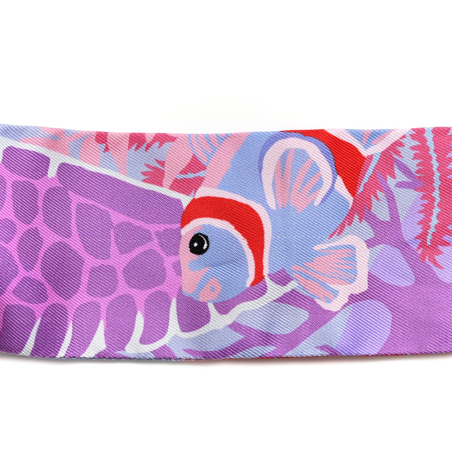 Silk Under The Waves Twilly Framboise Parme Rouge