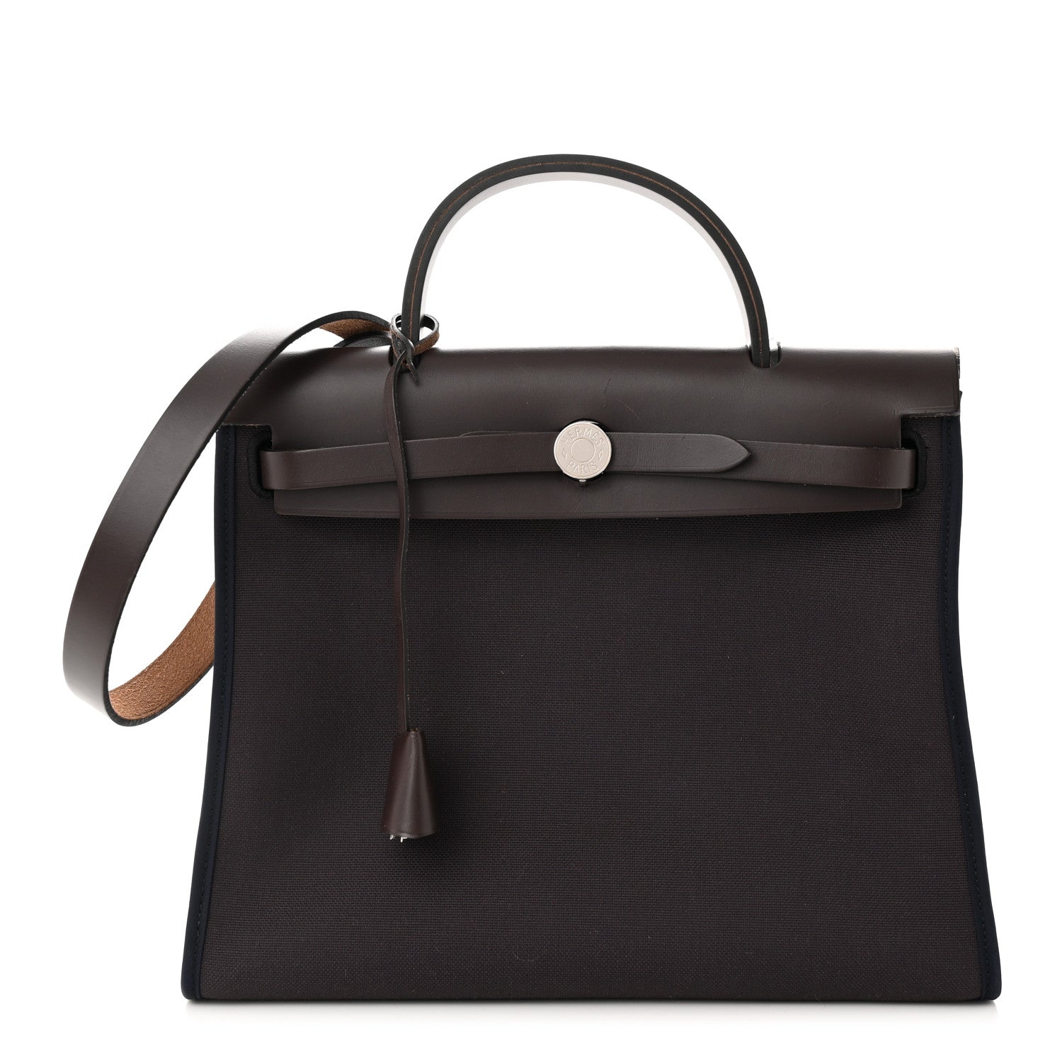Hermes Military Toile Vache Hunter Herbag Zip PM 31 Prune Noir Marine 3 of 14