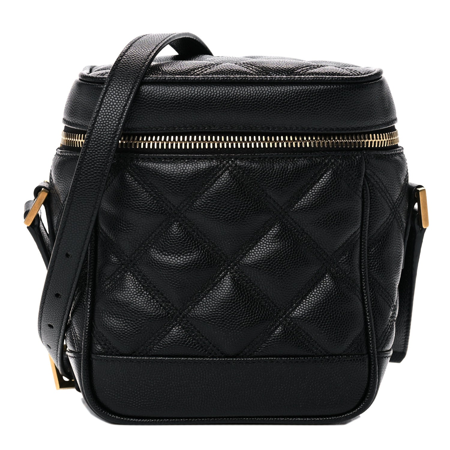 Saint Laurent Grain de Poudre Quilted 80's Vanity Bag Black 1 of 9