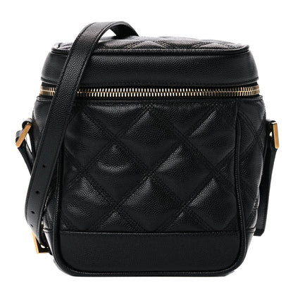 Saint Laurent Grain de Poudre Quilted 80's Vanity Bag Black 1 of 9