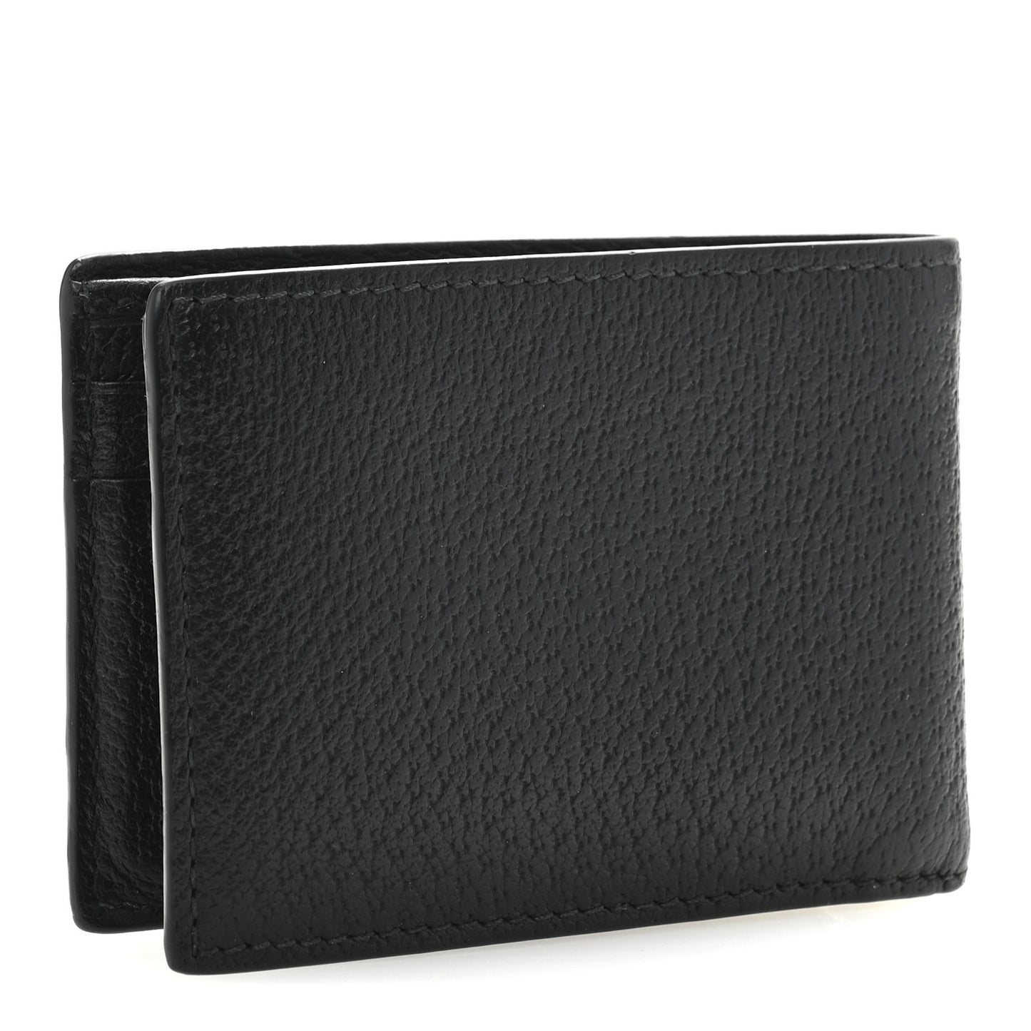 Calfskin Boar Effect GG Marmont Bi-Fold Wallet Black