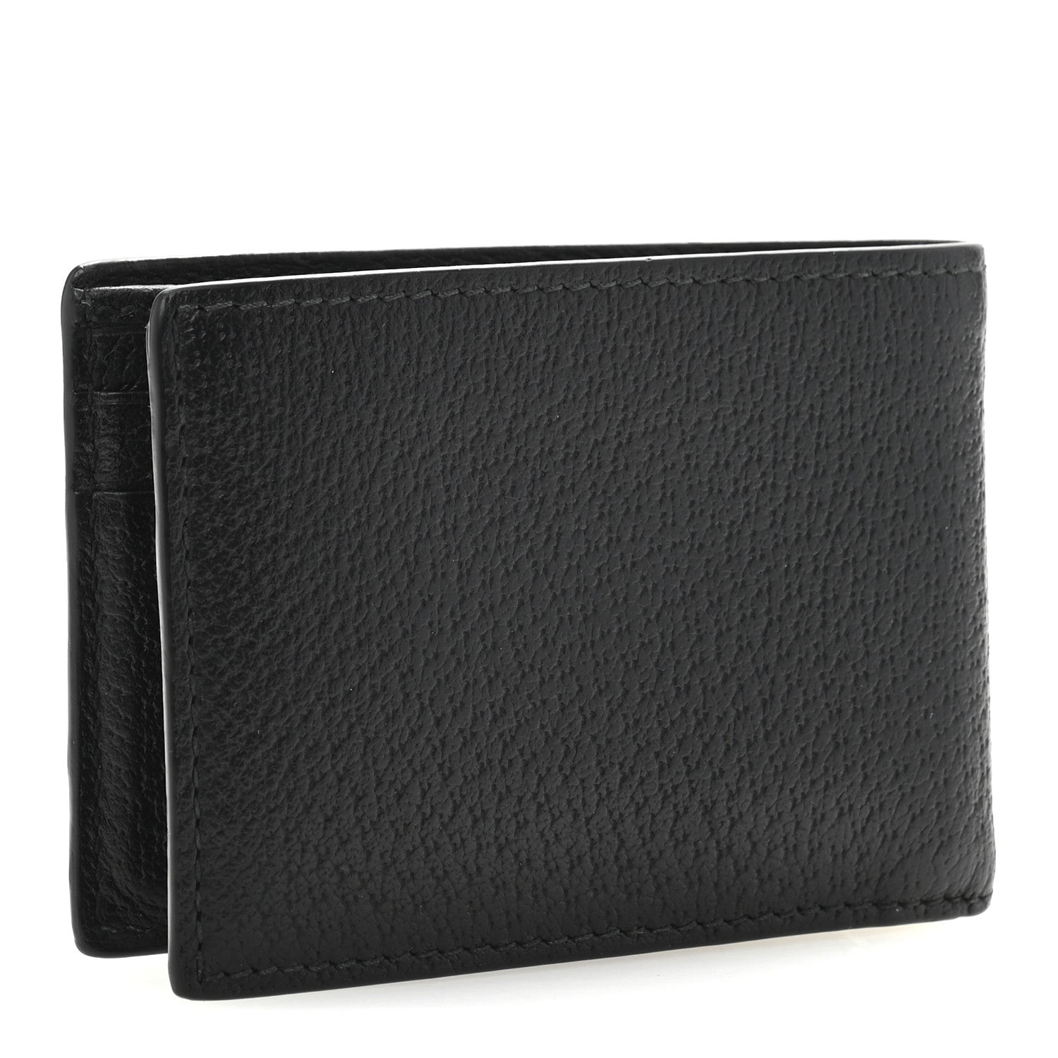 Gucci Calfskin Boar Effect GG Marmont Bi-Fold Wallet Black 3 of 10
