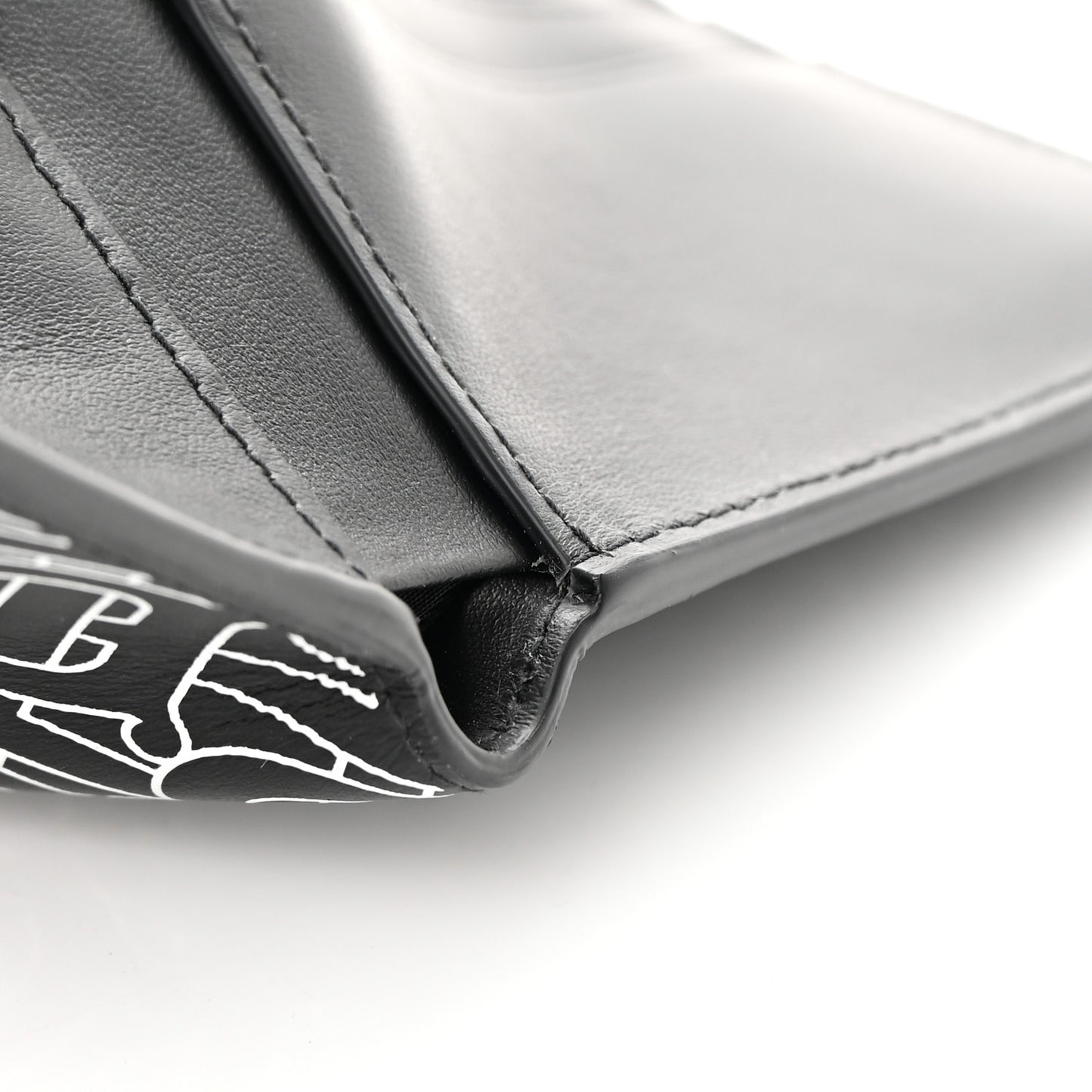 Calfskin Embossed TB Print Bi-Fold Wallet Black White