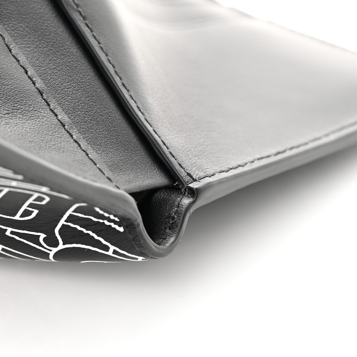Burberry Calfskin Embossed TB Print Bi-Fold Wallet Black White 8 of 8