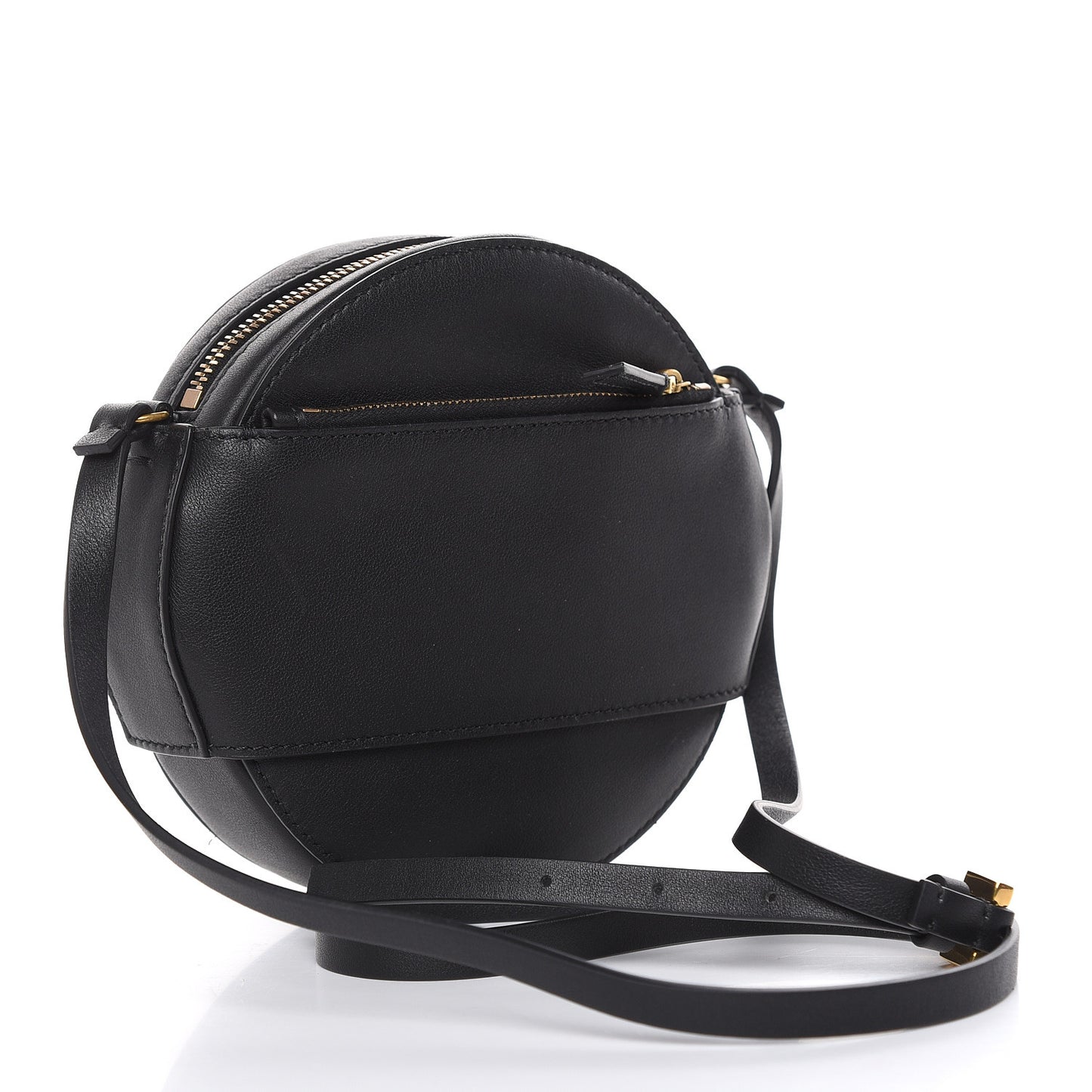 Calfskin VLogo Round Crossbody Bag Black