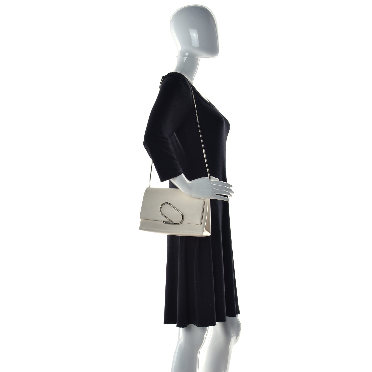 3.1 Phillip Lim Calfskin Alix Soft Flap Clutch White 2 of 14