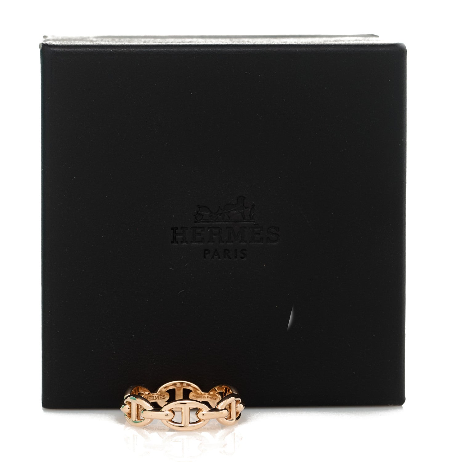 Hermes 18K Rose Gold PM Chaine d'Ancre Enchainee Ring 58 8.25 8 of 8