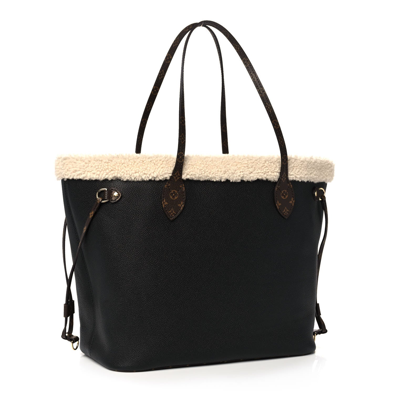Louis Vuitton Calfskin Monogram Teddy Neverfull MM Black 3 of 10