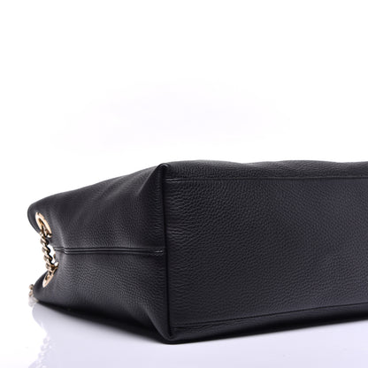 Gucci Pebbled Calfskin Medium Soho Chain Shoulder Bag Black 8 of 9