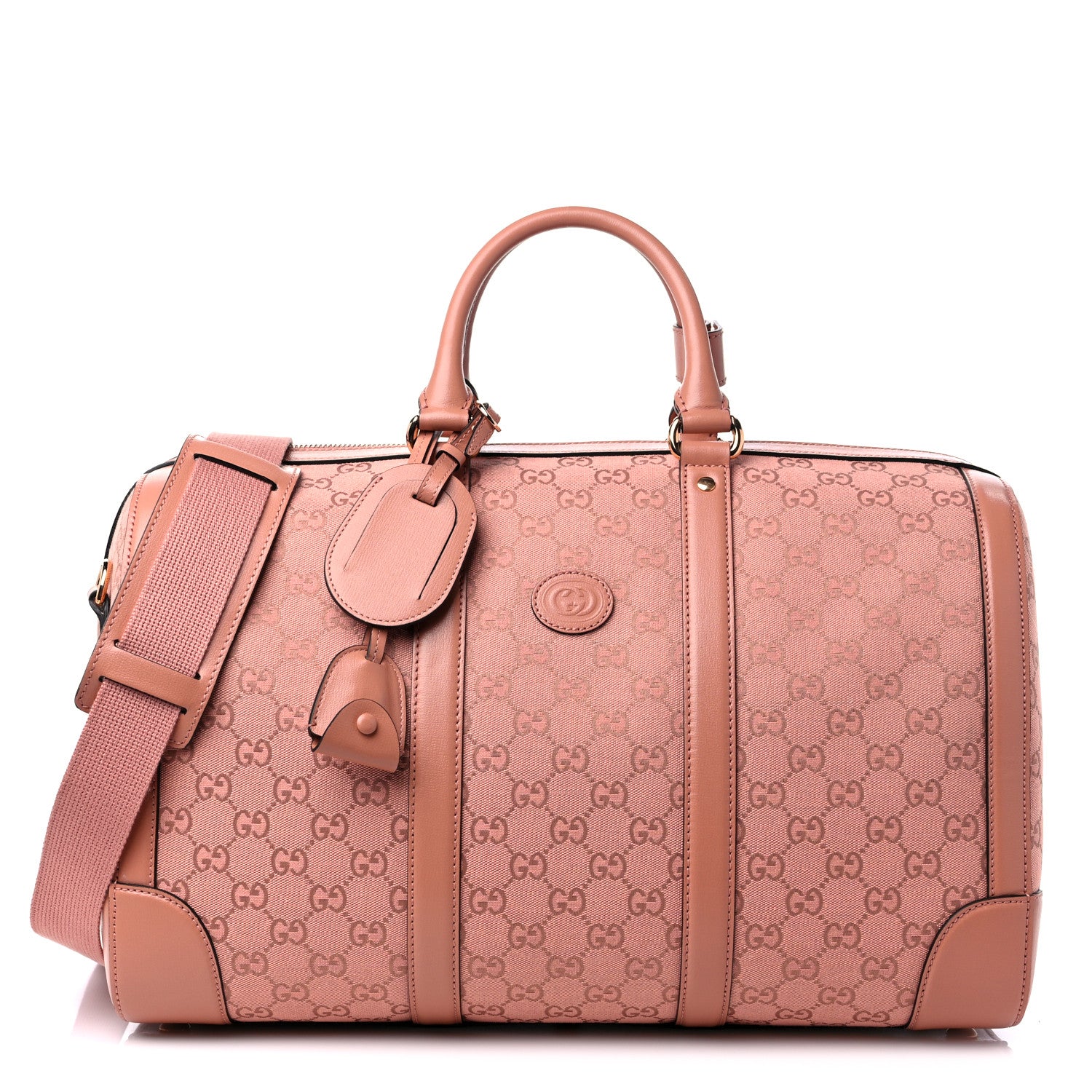 Gucci Monogram Azalea Calfskin Small Retro Interlocking G Duffle Bag Cloche Rose Pink 1 of 10